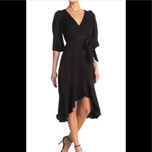 Good American cheetah print 3/4 puff sleeve wrap dress size Medium, NWT